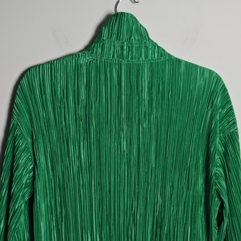 Oversized 2piece Pleated Long Sleeve Button Blouse Top Wide Leg Short Set Size S - Picture 11 of 16